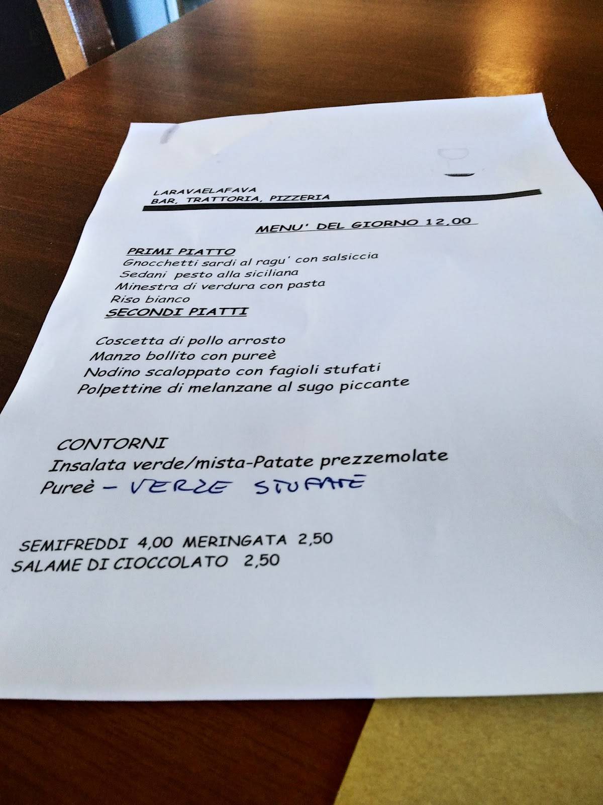 Menu di LARAVAELAFAVA 
