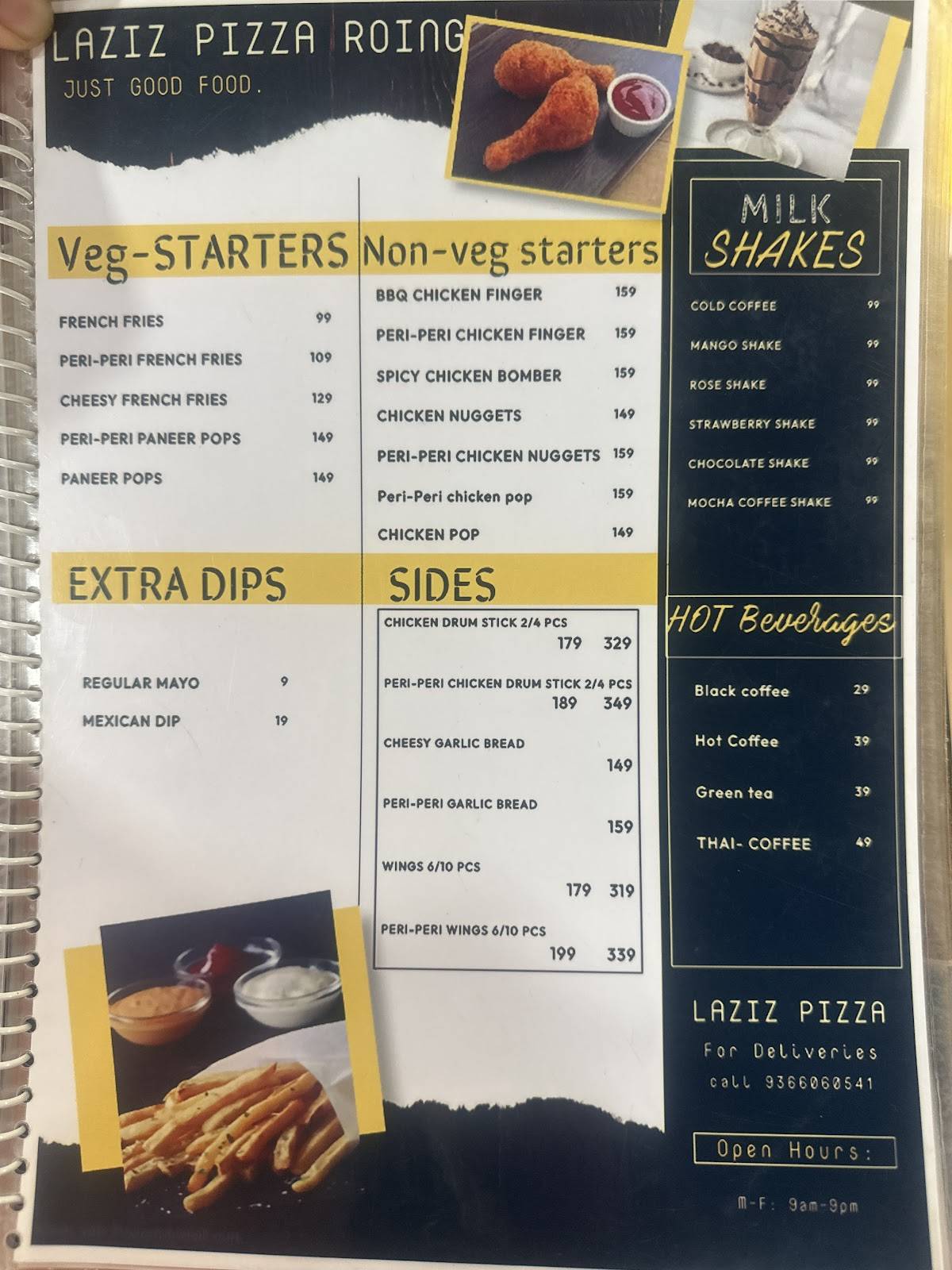 LAZIZ PIZZA ROING menu