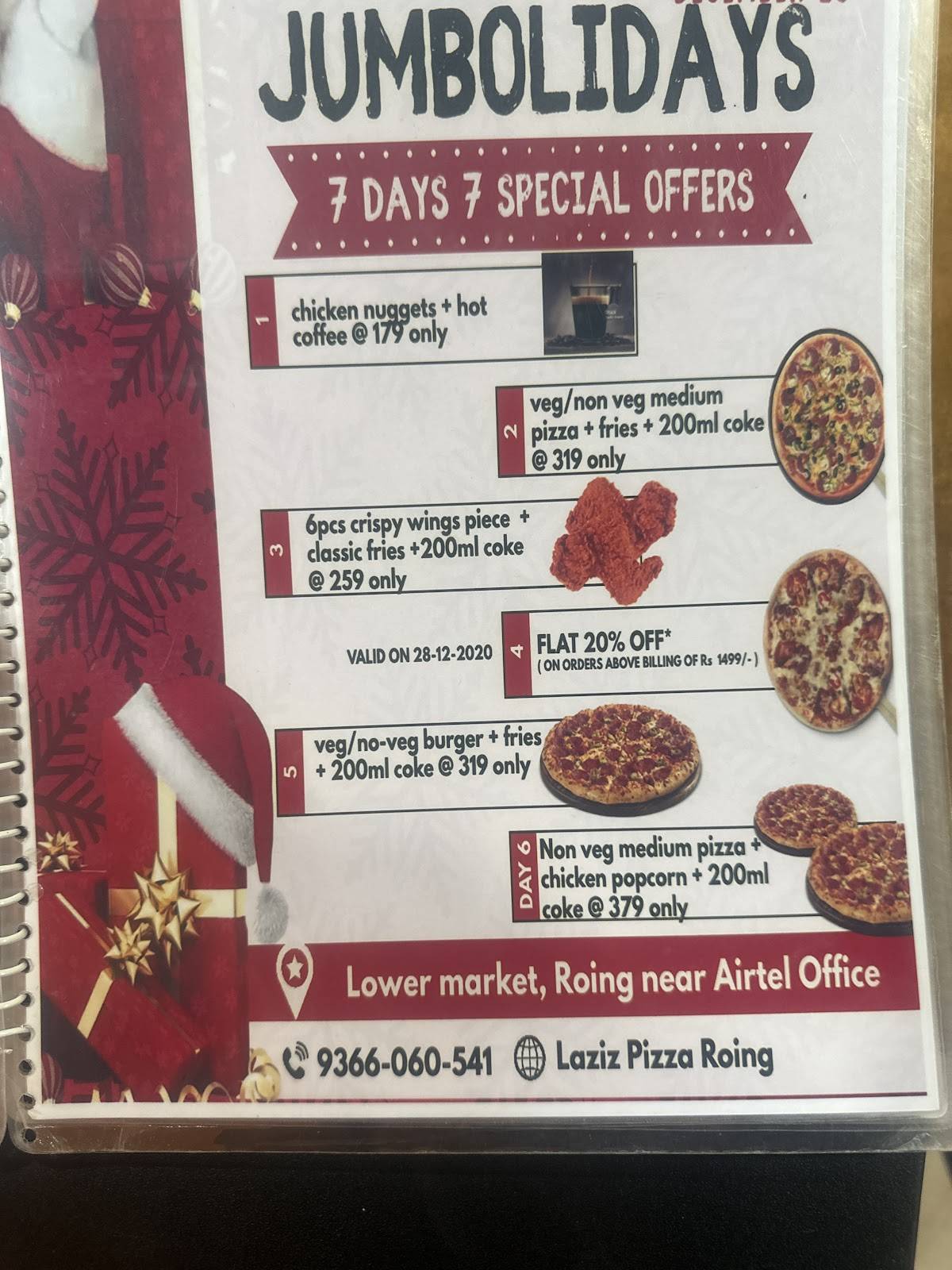 LAZIZ PIZZA ROING menu