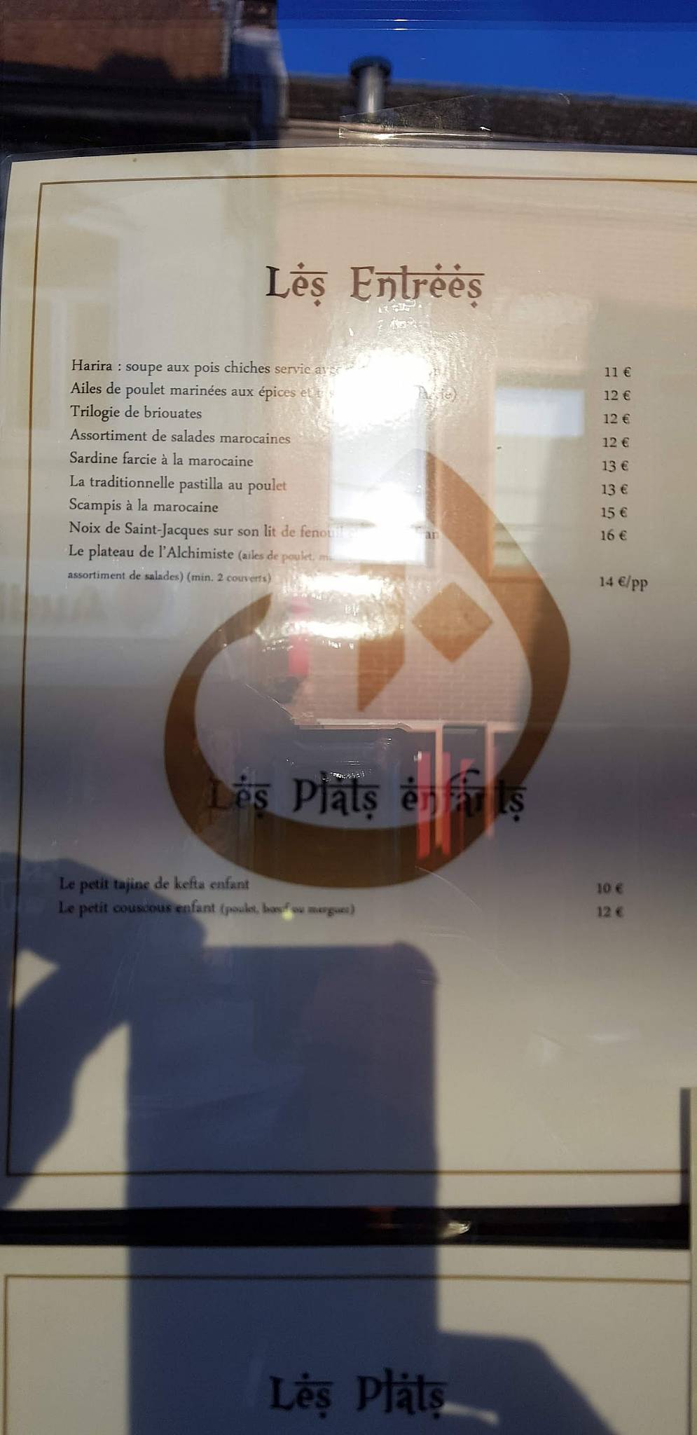 Menu de L'Alchimiste