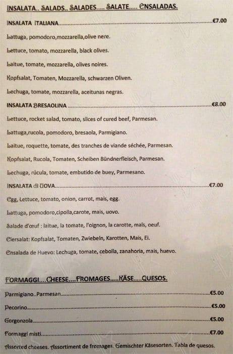 Menu de L'Angoletto Romano