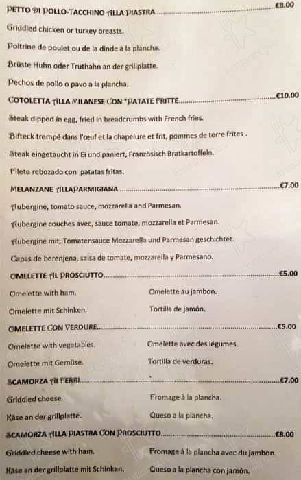 Menu de L'Angoletto Romano