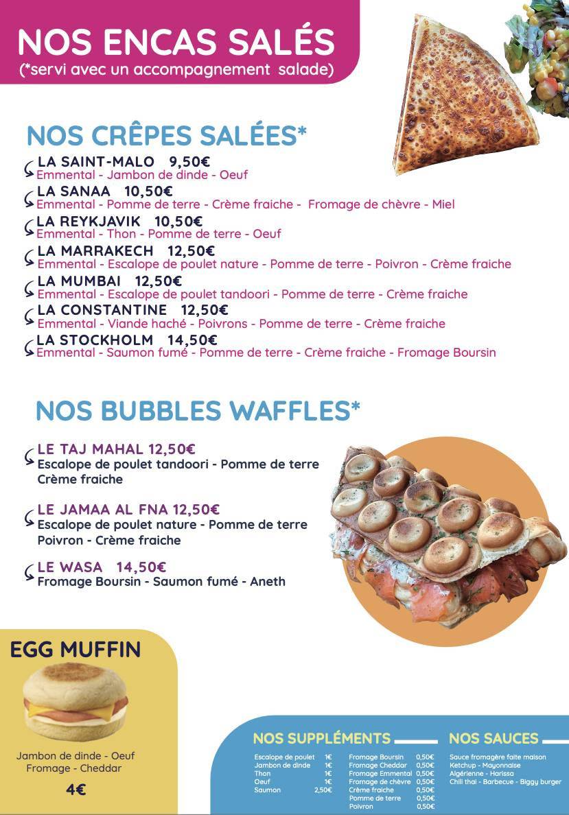 Menu de LE BAR À DESSERT BRON