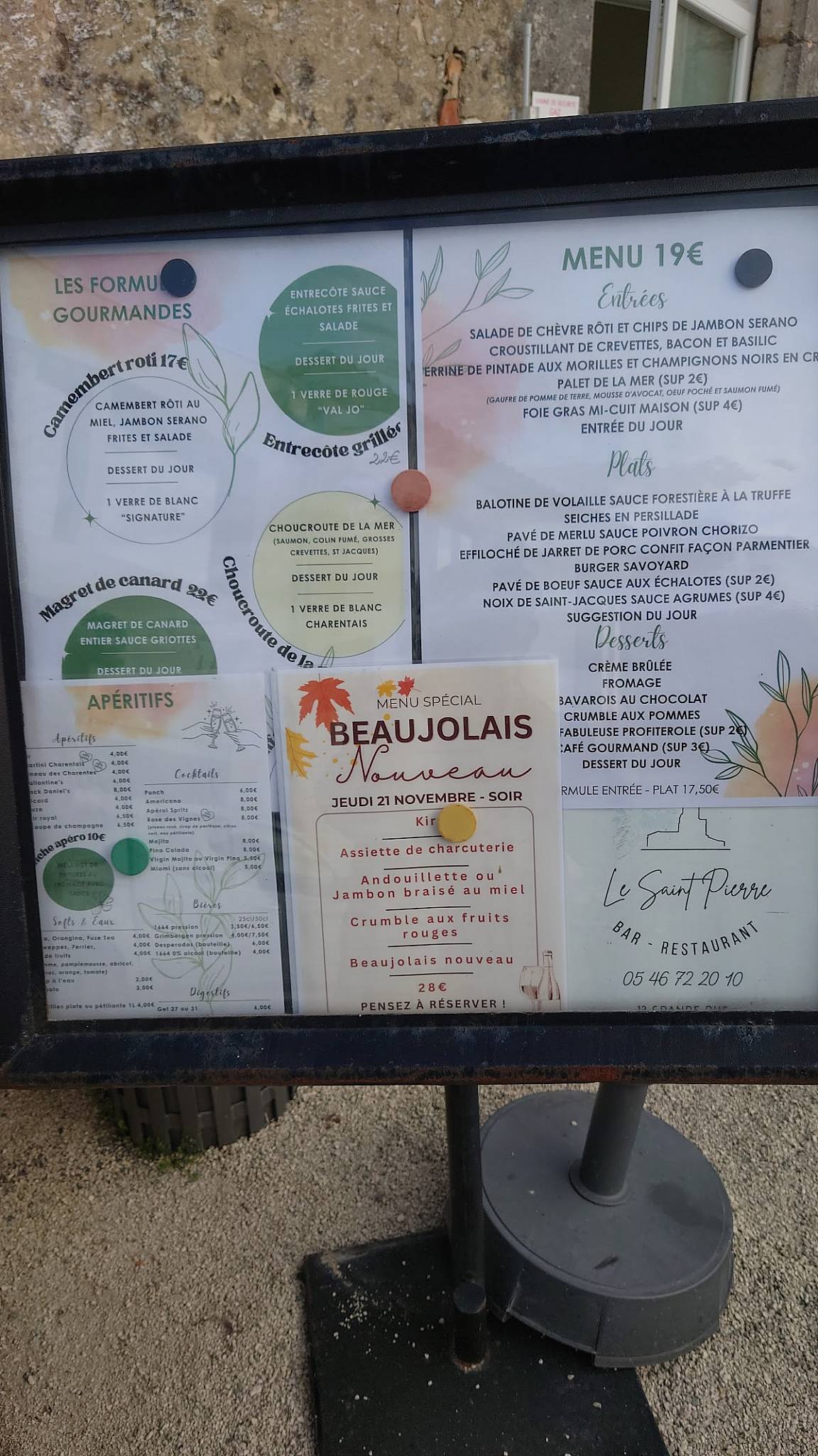 Menu de LE SAINT PIERRE