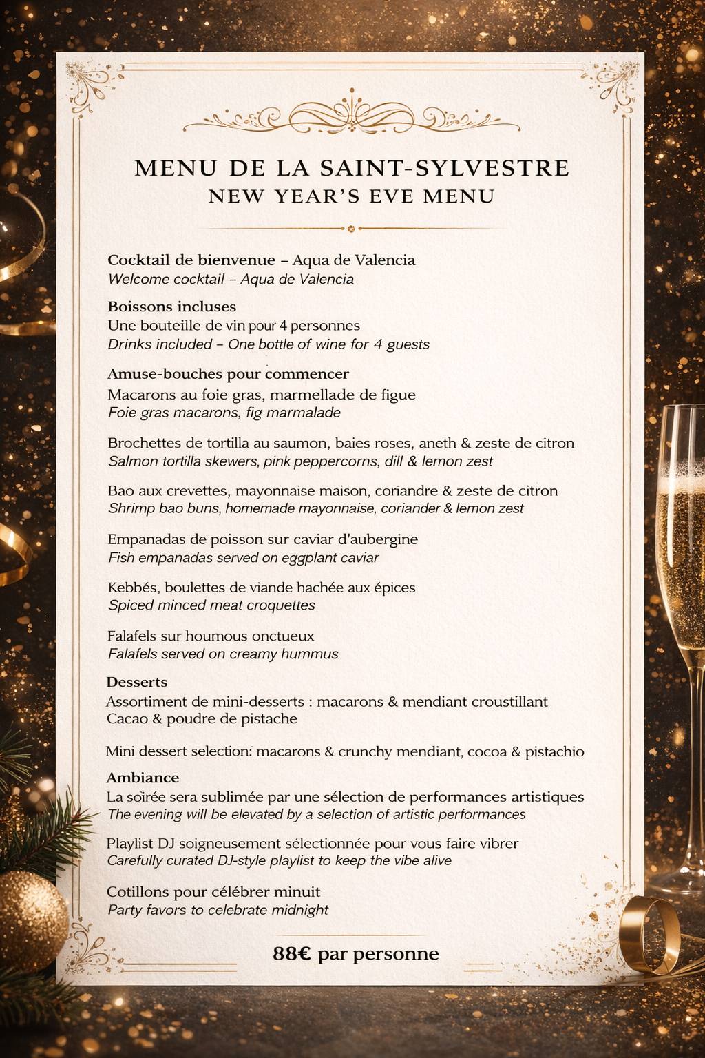 Menu de L'Épicier