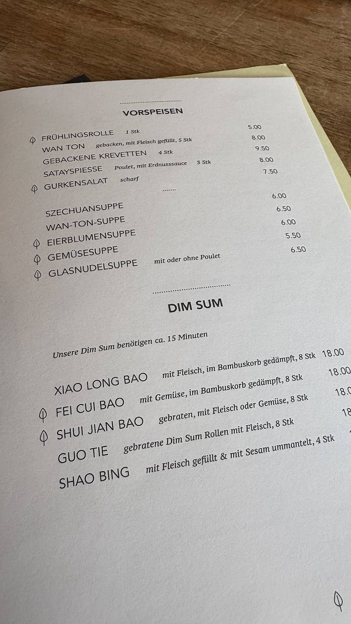 Menu di LIN'S 
