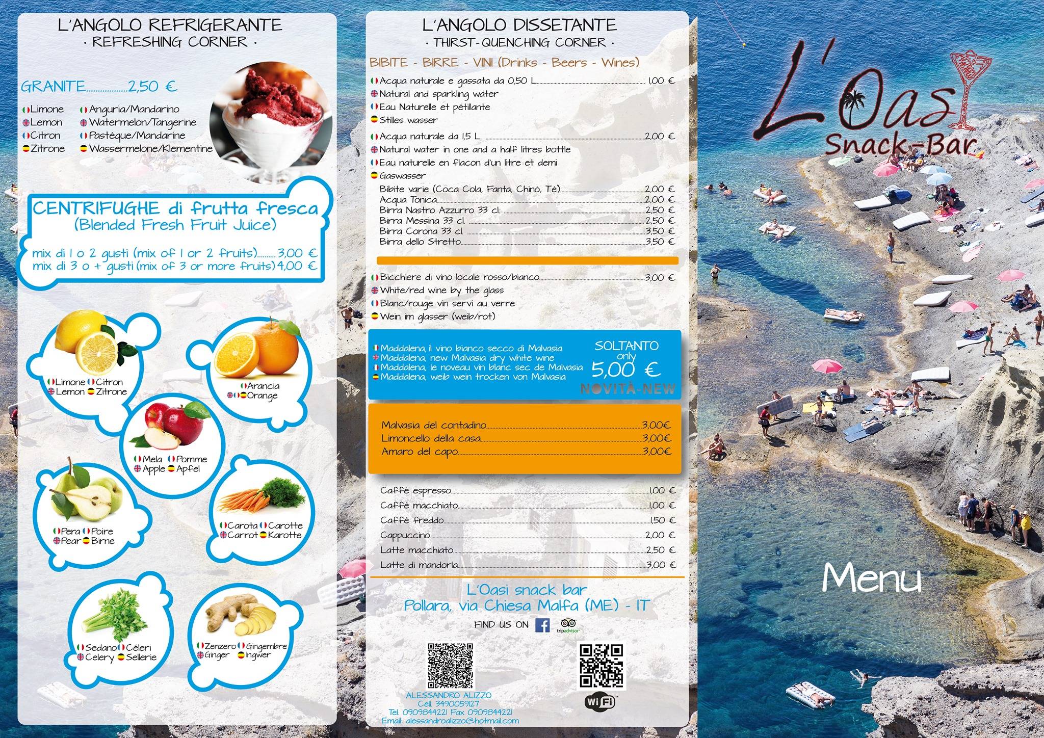 Menu di L'Oasi Snack-Bar 