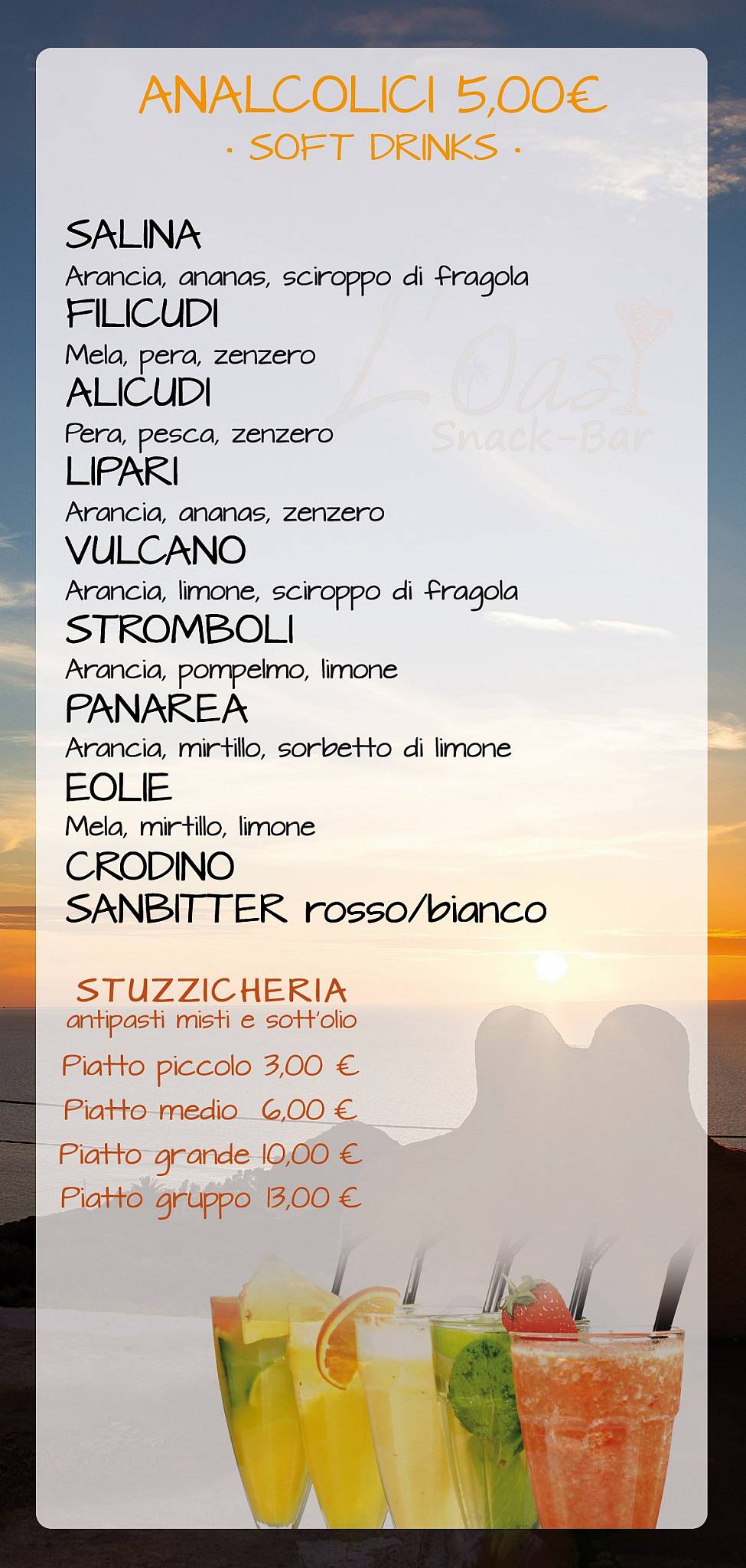Menu di L'Oasi Snack-Bar 