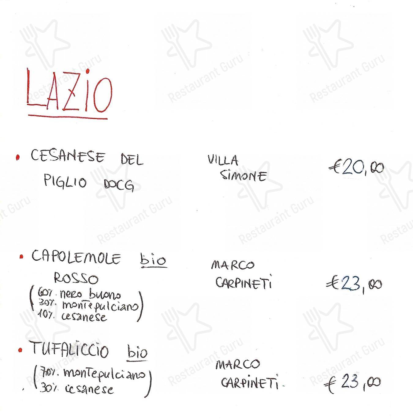 菜单 per Ristorante La Balestra pizzeria