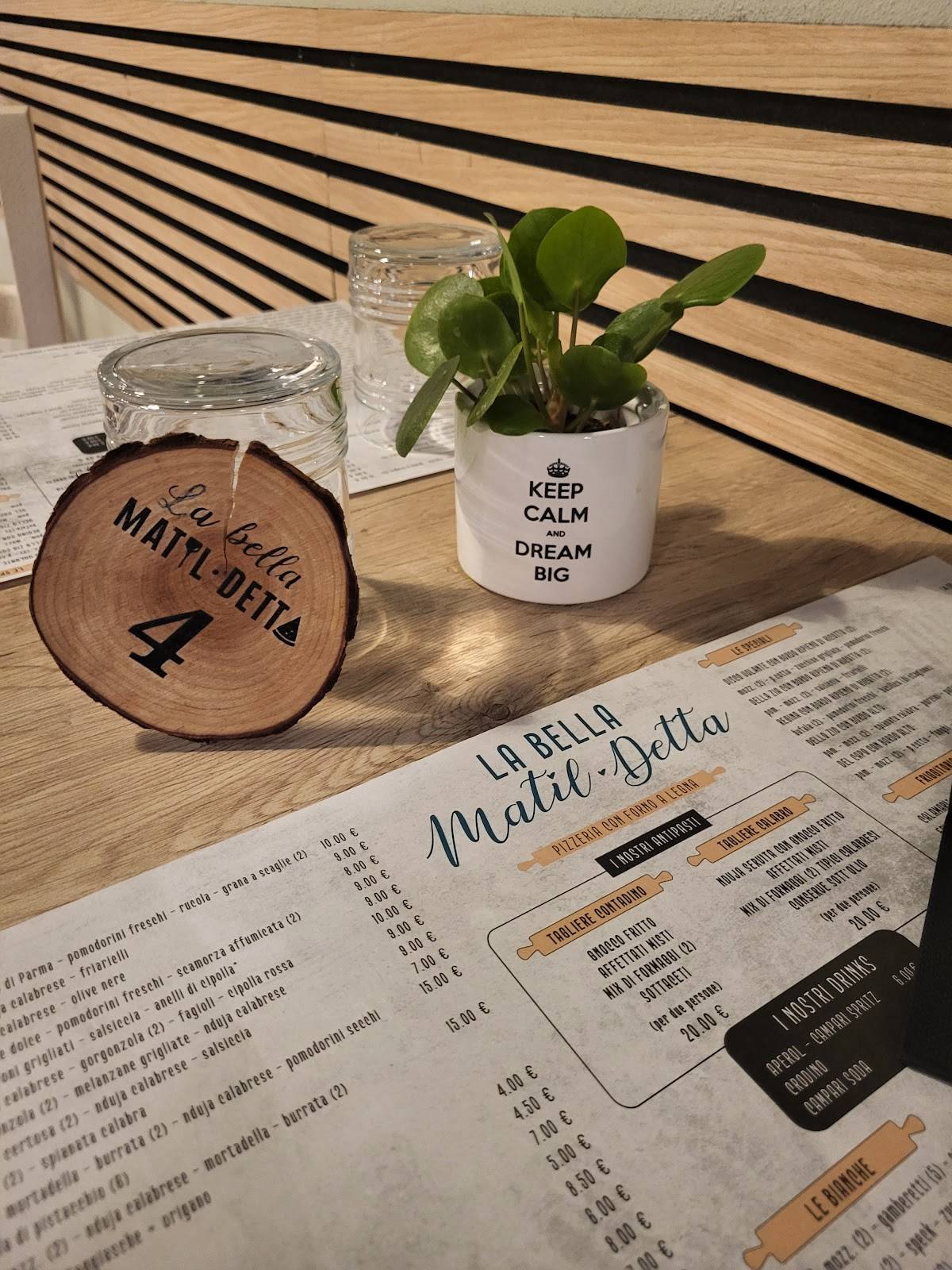 Menu di La Bella Matil Detta Pizzeria con forni a legna & Forno Gluten Free 