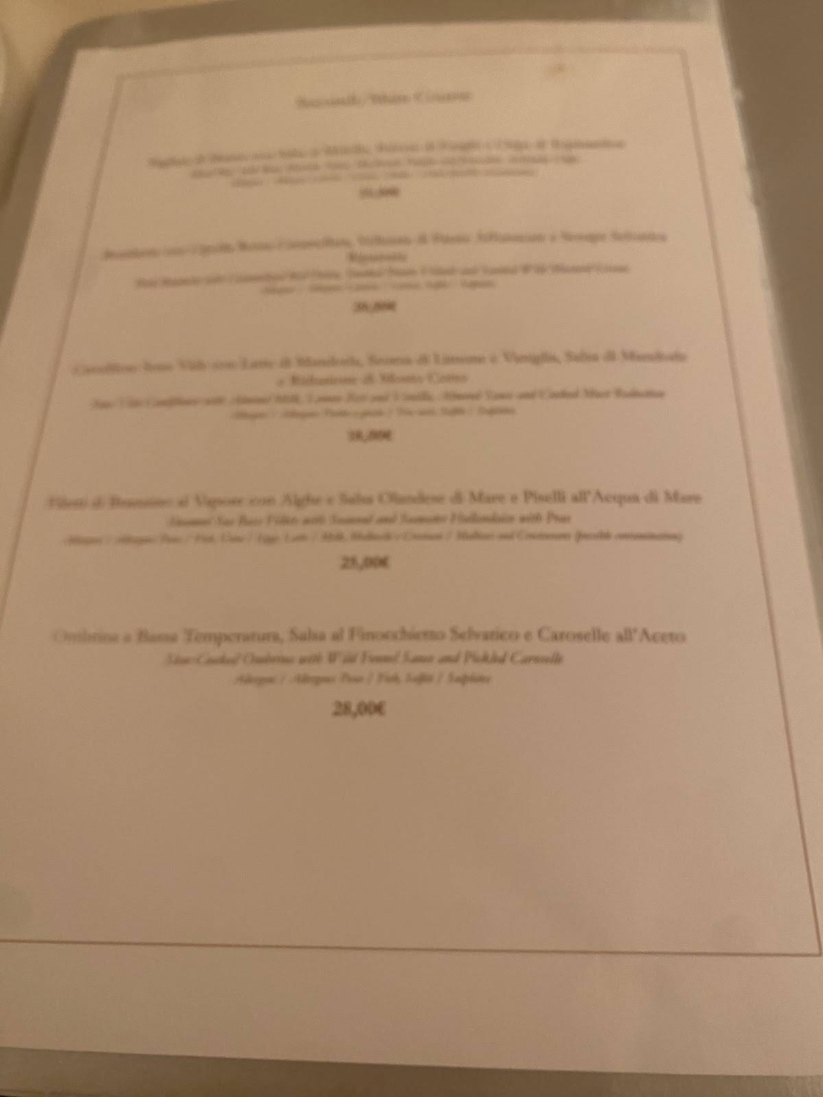 Menu di La Bocca 