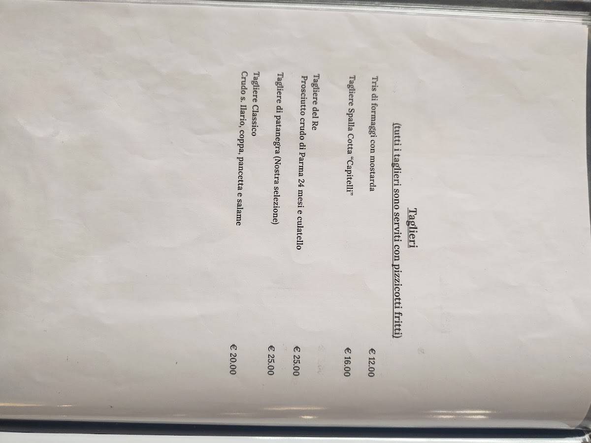 Menu di La Bottiglieria, Locanda del Gusto