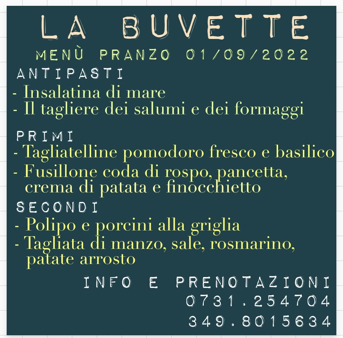 Menu di La Buvette- Cafe' Cucina e Bottega 