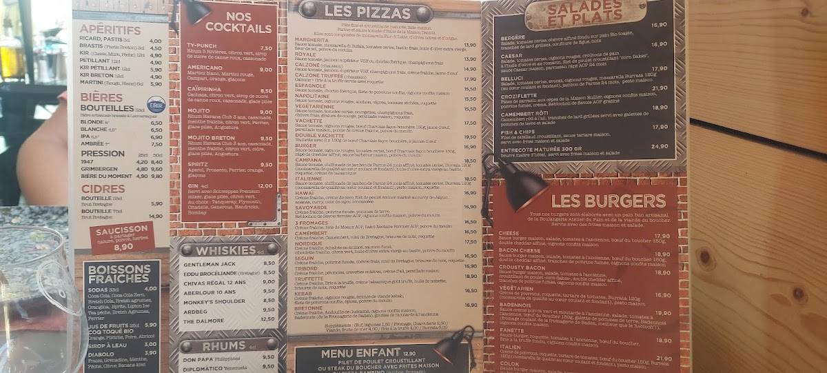 Menu de La CO'LOK LOCMARIAQUER