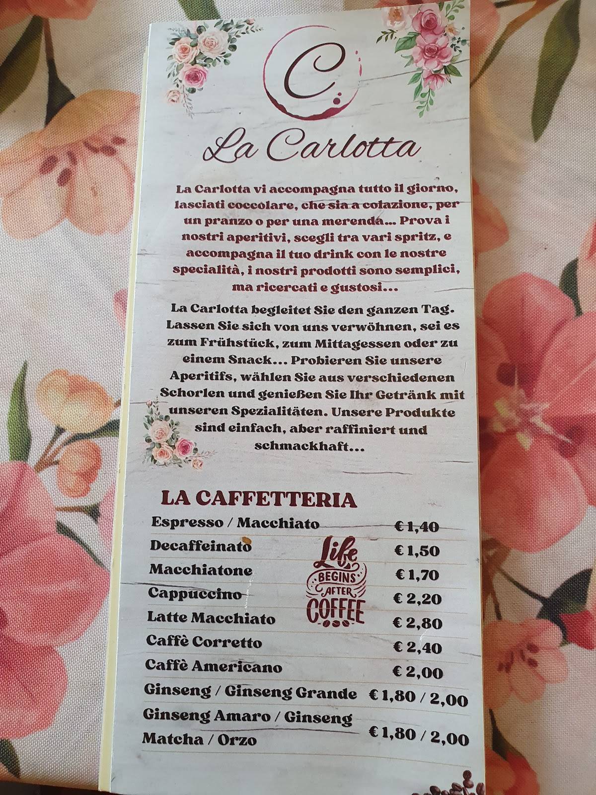 Menu di La Carlotta 