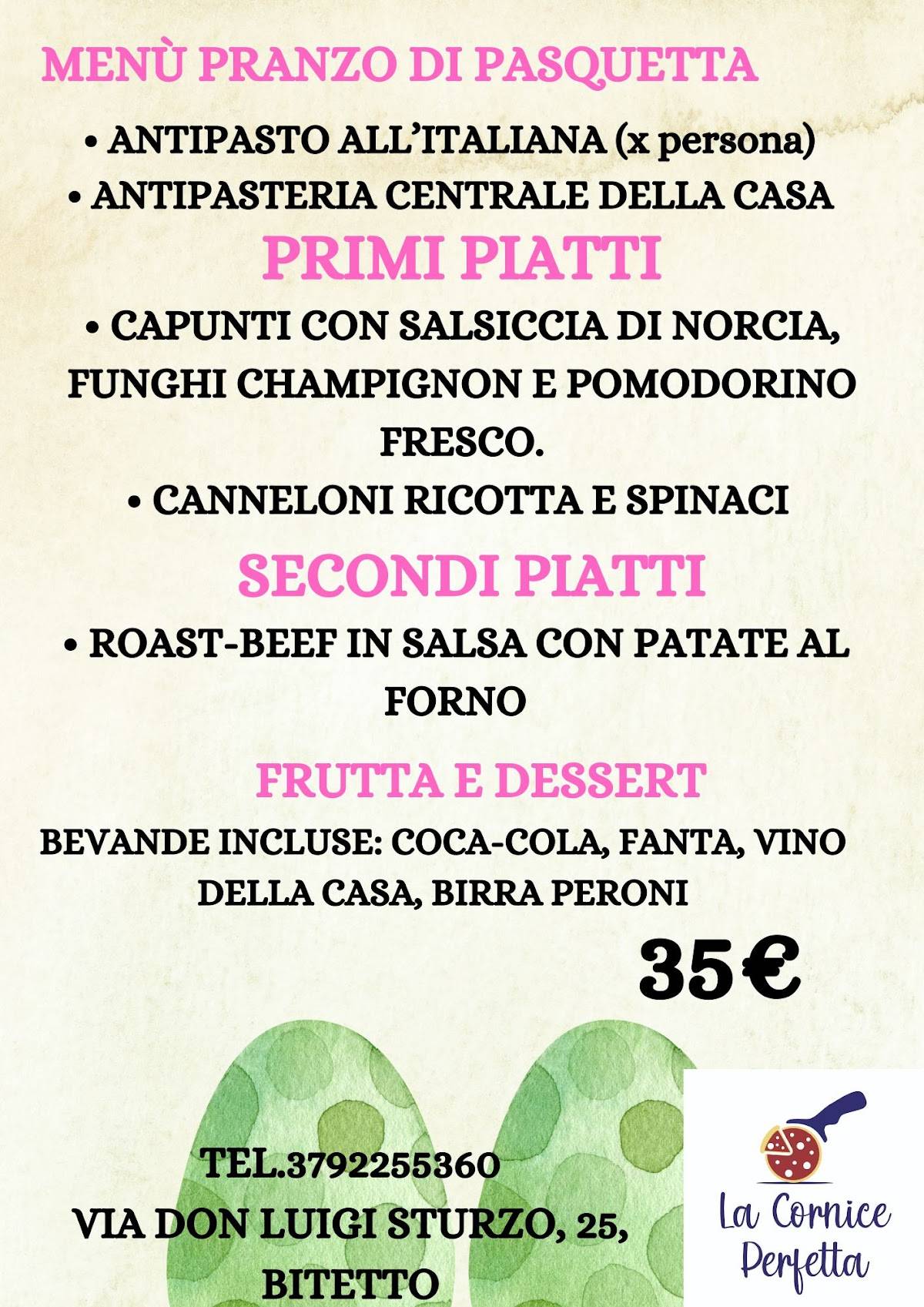 Menu di La Cornice Perfetta 