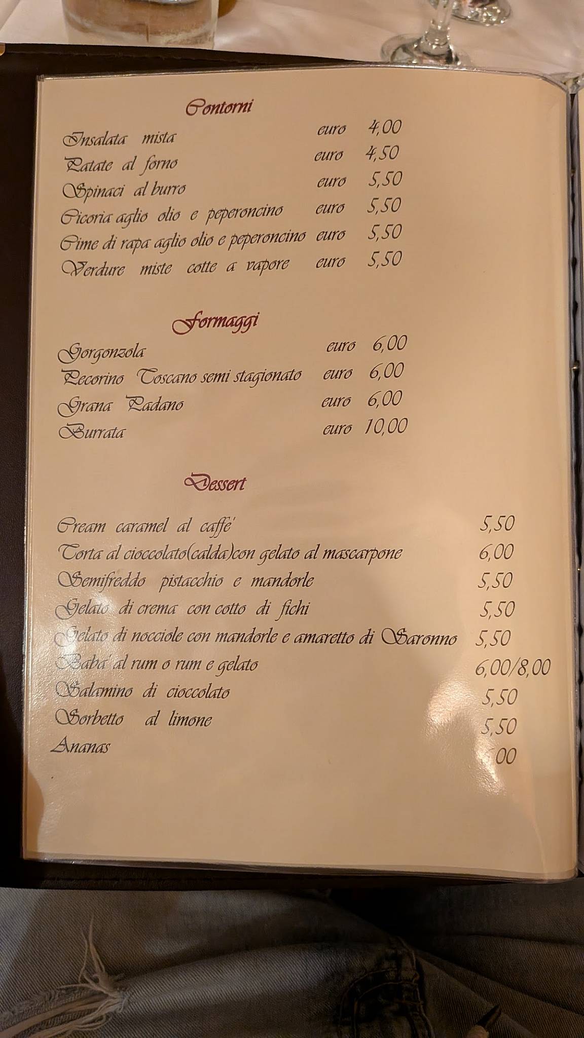 Menu di La Corte dei Ghiottoni 