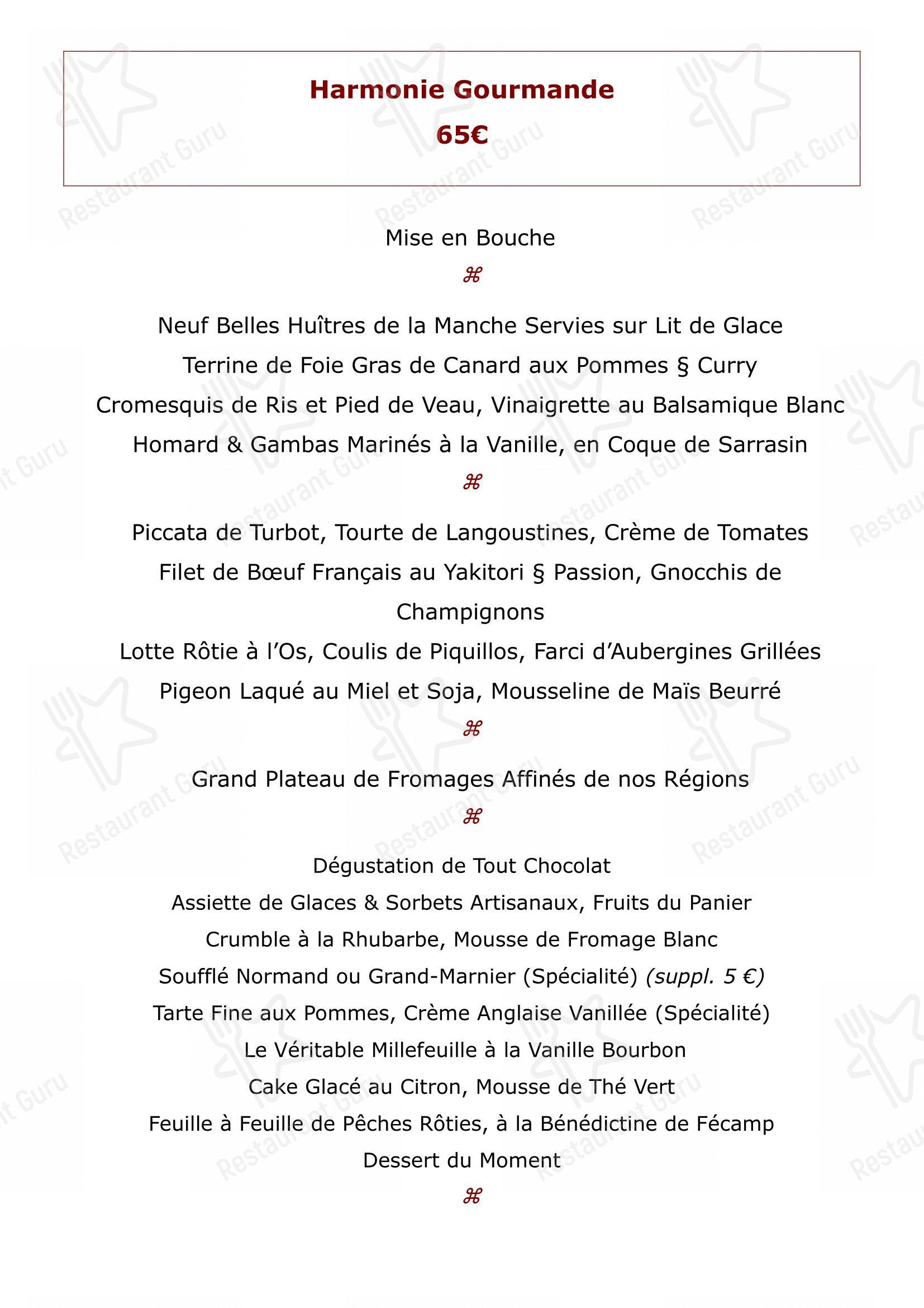La Couronne dans Rouen - Menu bar