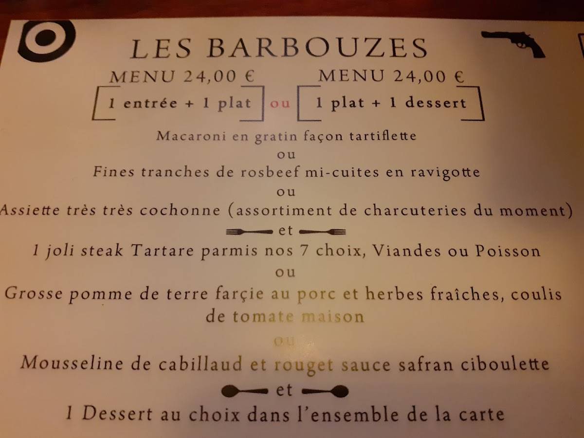 Menu at La Cuisine des Tontons restaurant, Grenoble, 9 Rue Bayard