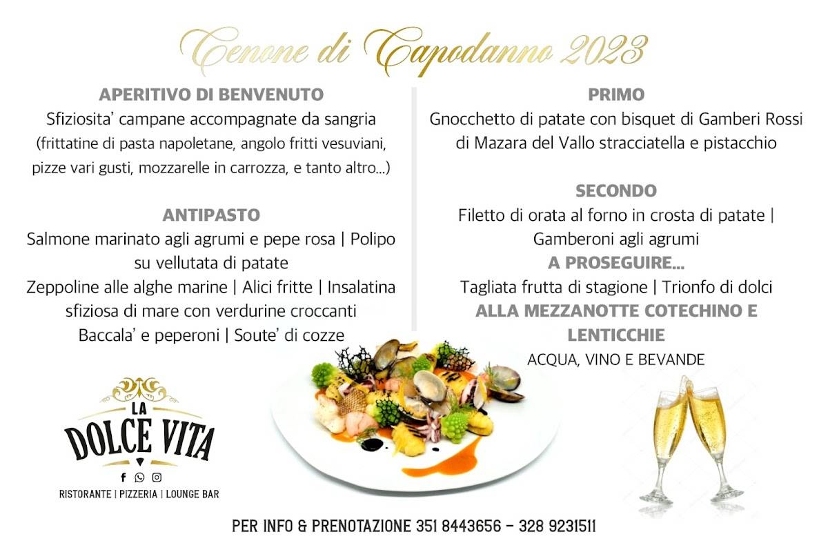 Menu di La Dolce Vita 