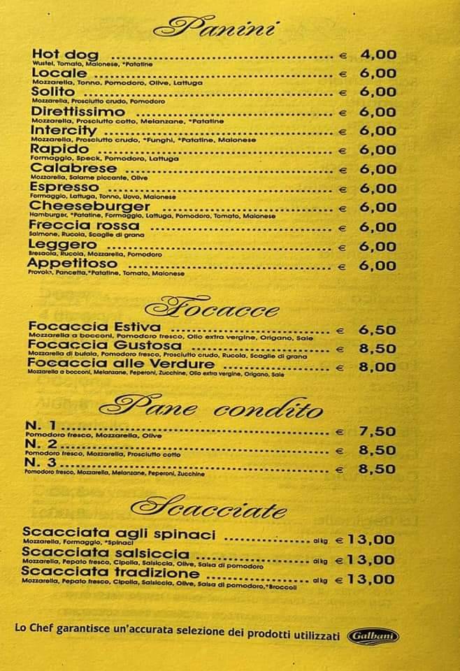 Menu di La Fiaba 