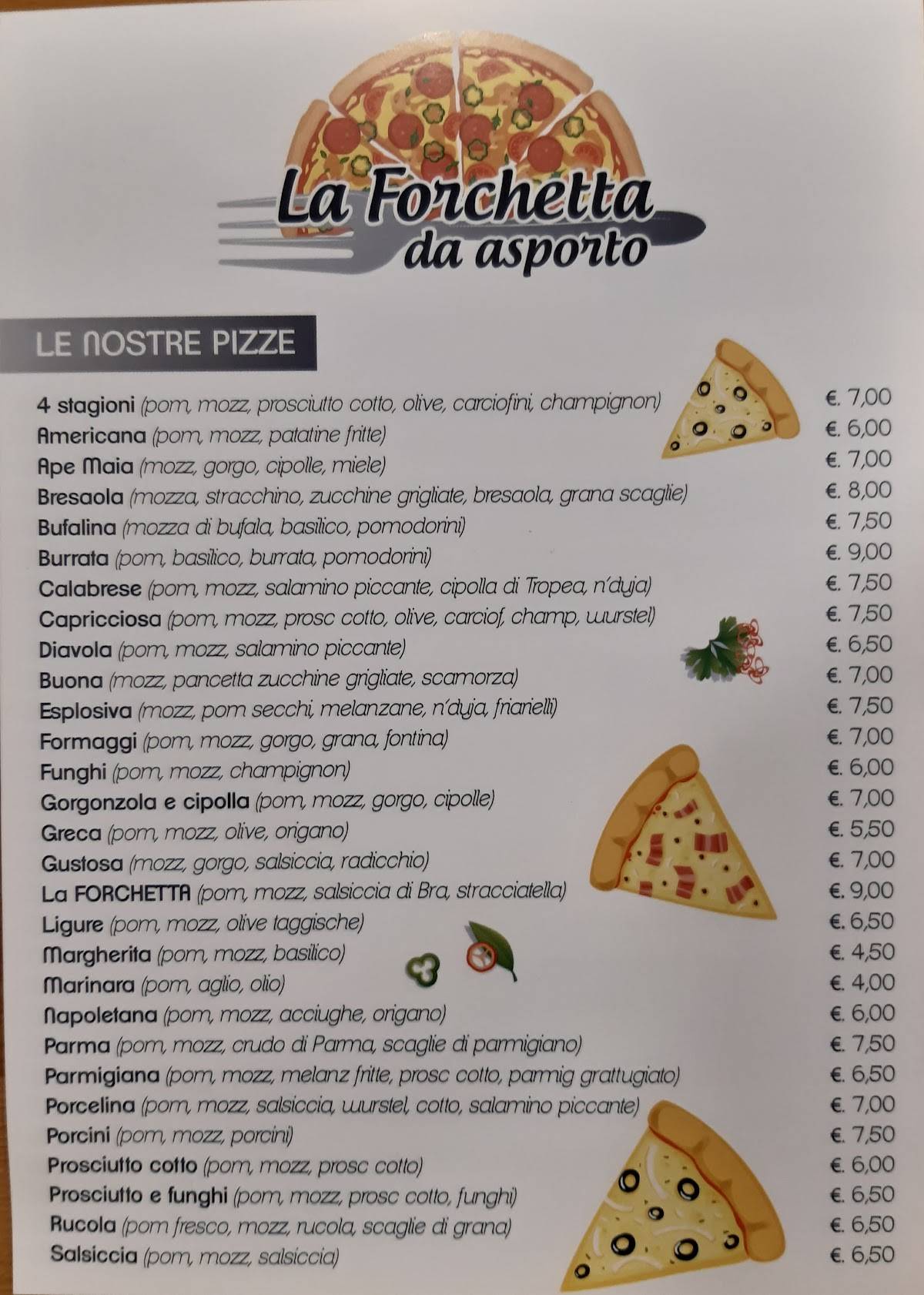 Menu di La Forchetta da asporto 