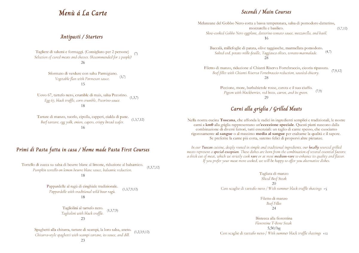 Menu di La Locanda del Gobbo Nero 