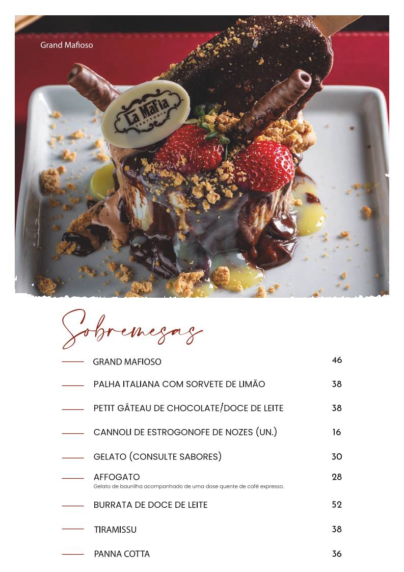 La Mafia Trattoria cardápio