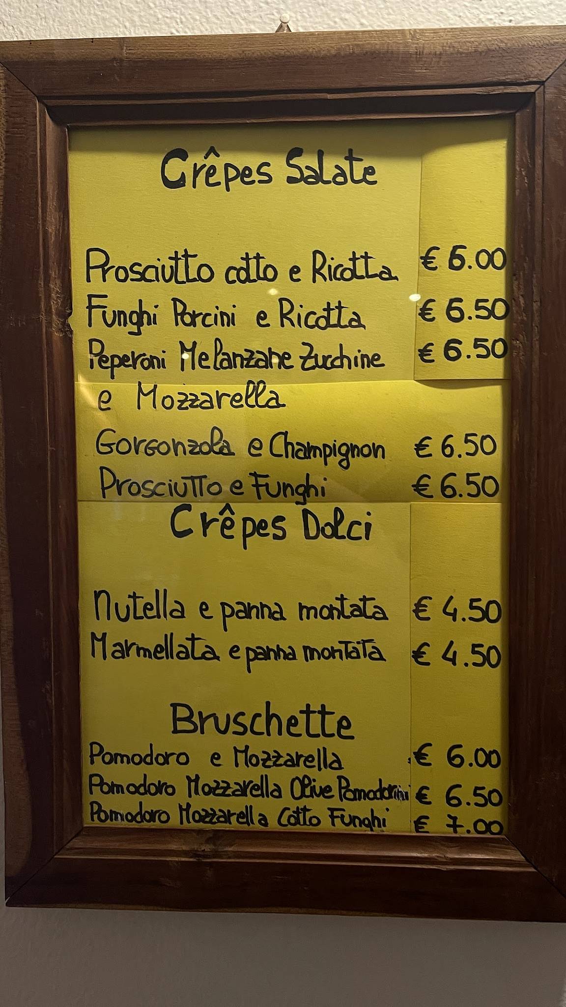 Menu di La Marenda 