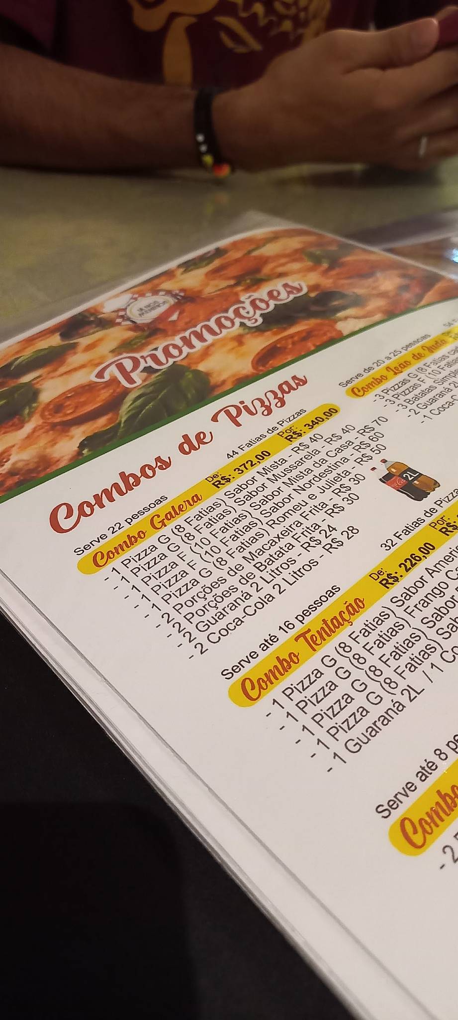 Lá Nos Meninos cardápio