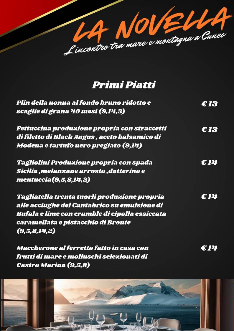 Menu di La Novella 