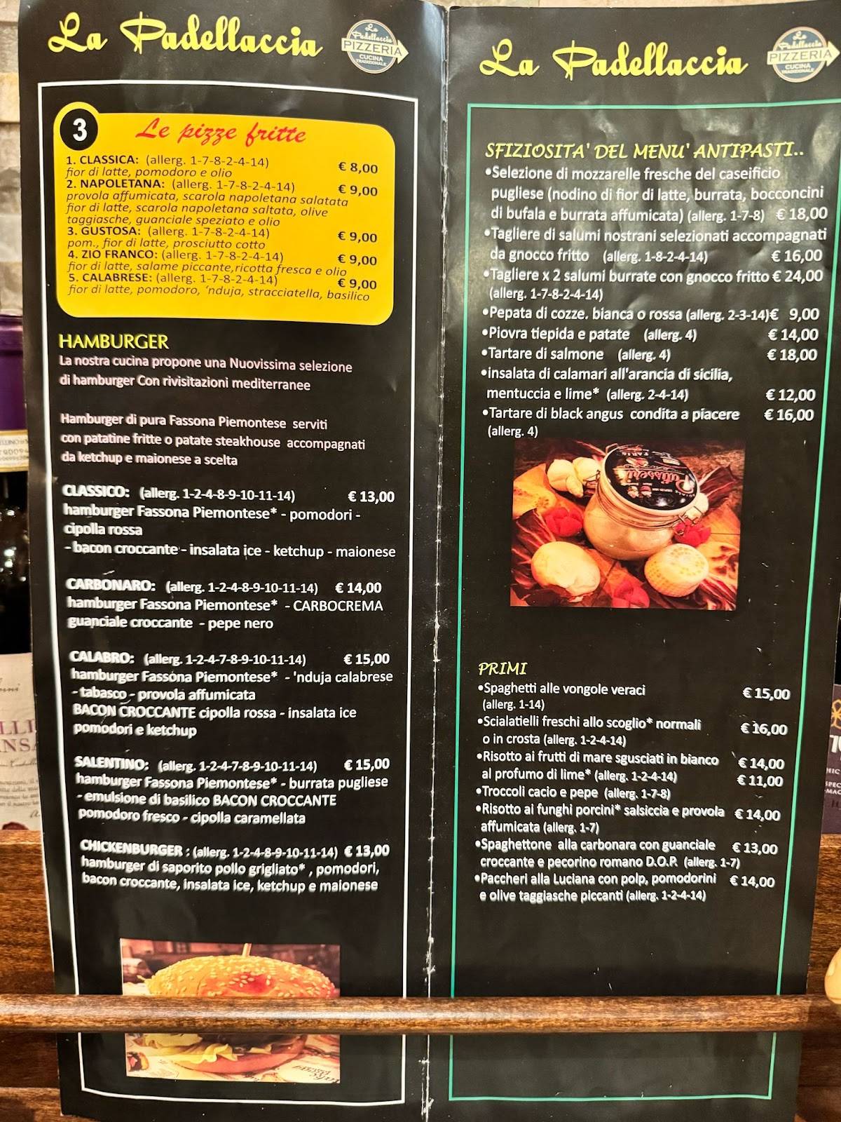 Menu di La Padellaccia 