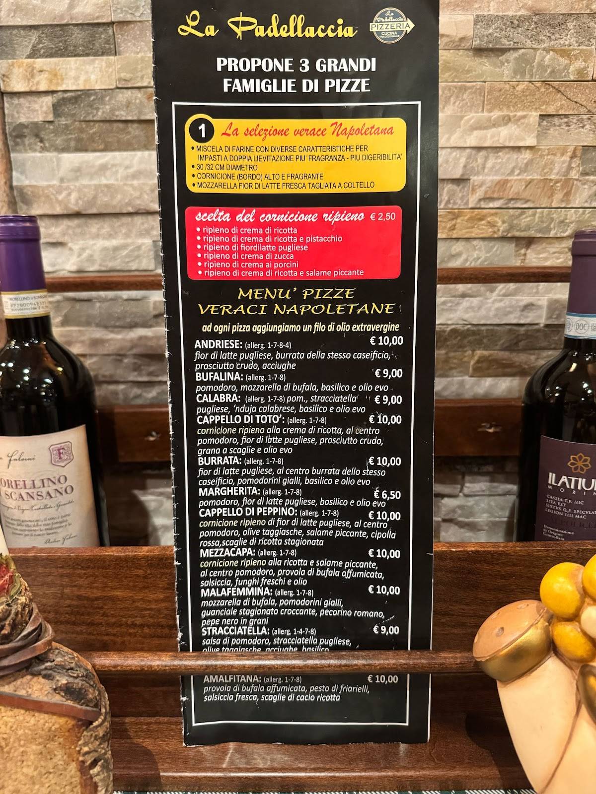 Menu di La Padellaccia 