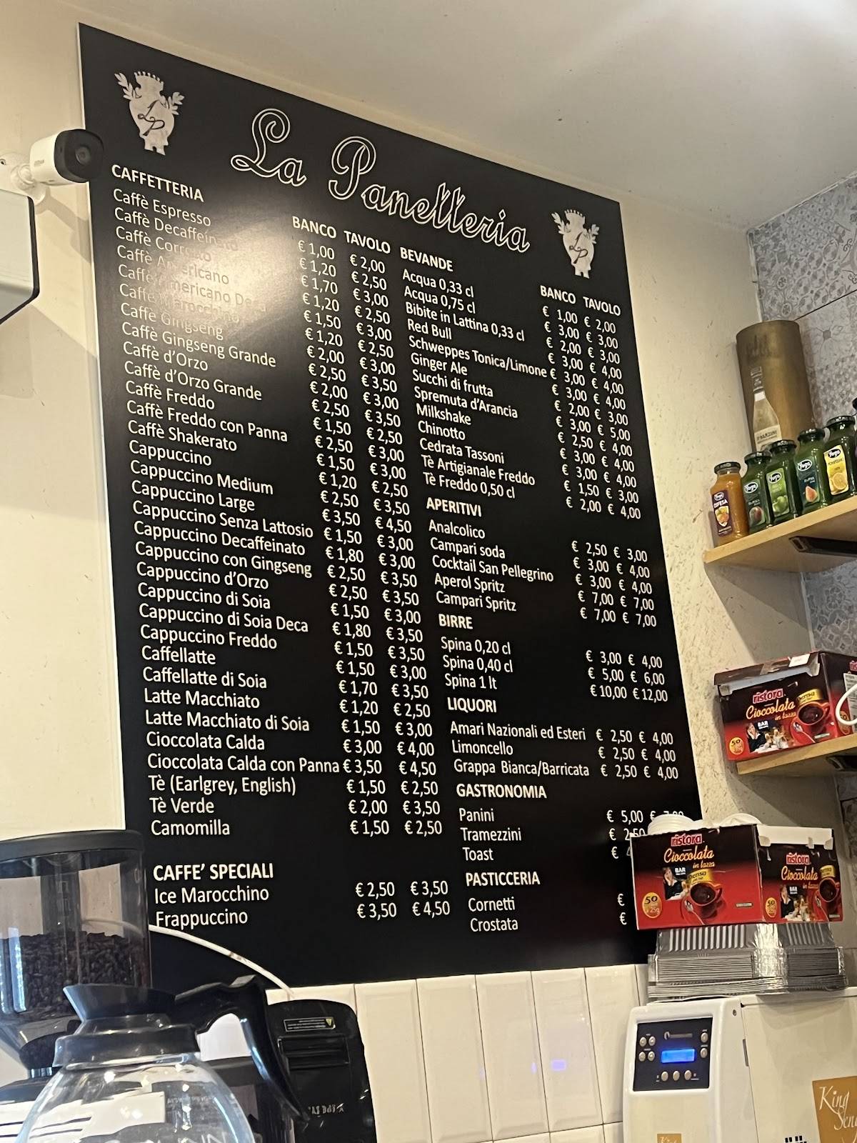 Menu di La Panetteria 