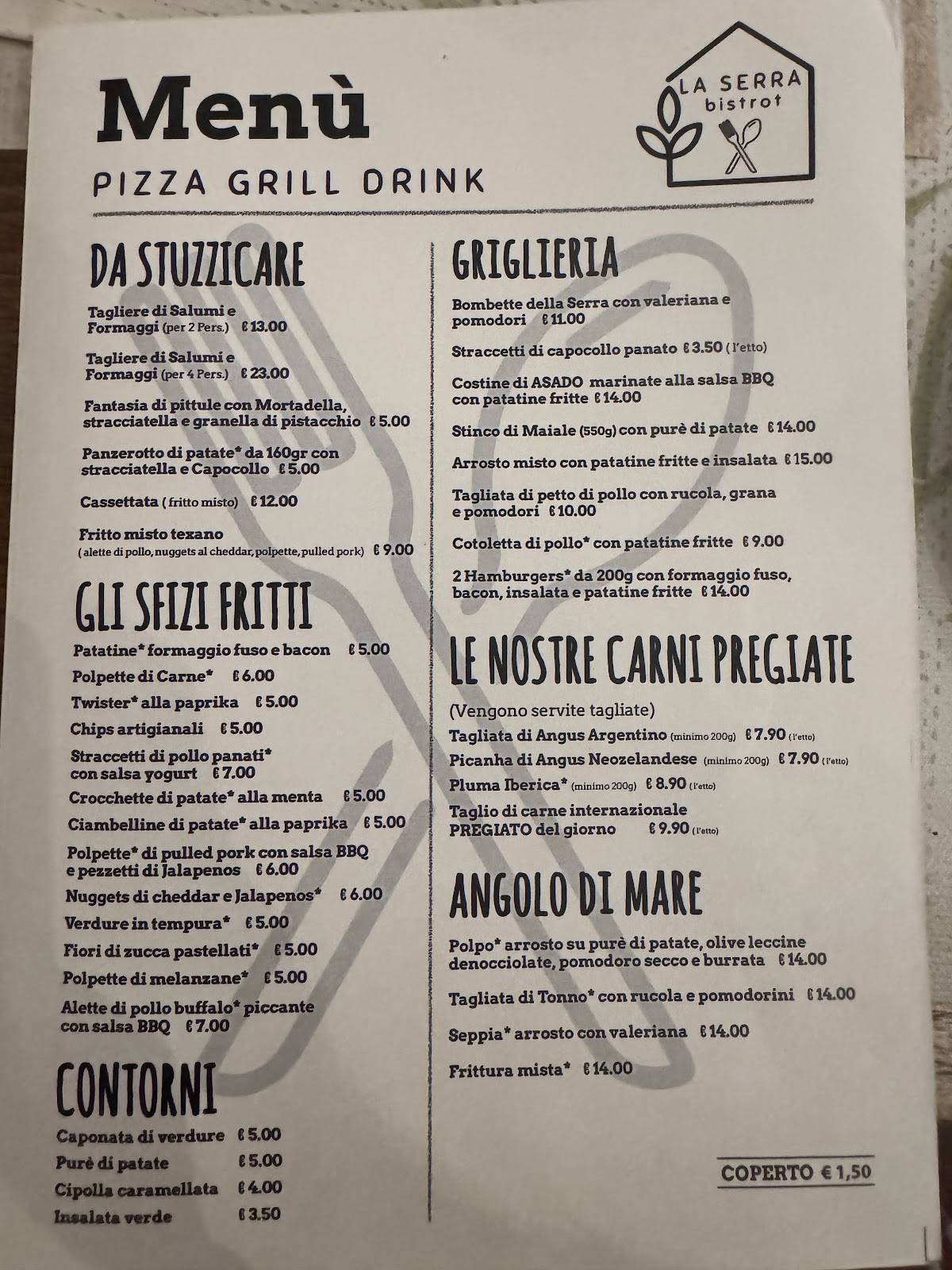 Menu di La Serra Bistrot 
