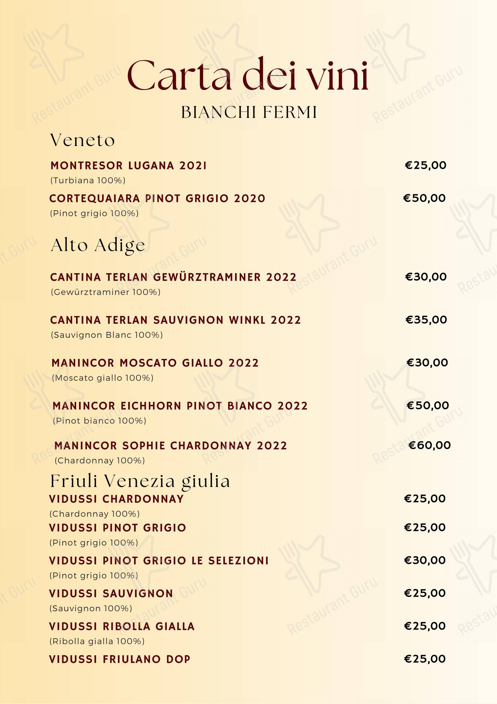 Menu per La Sosta Cafè pub & bar