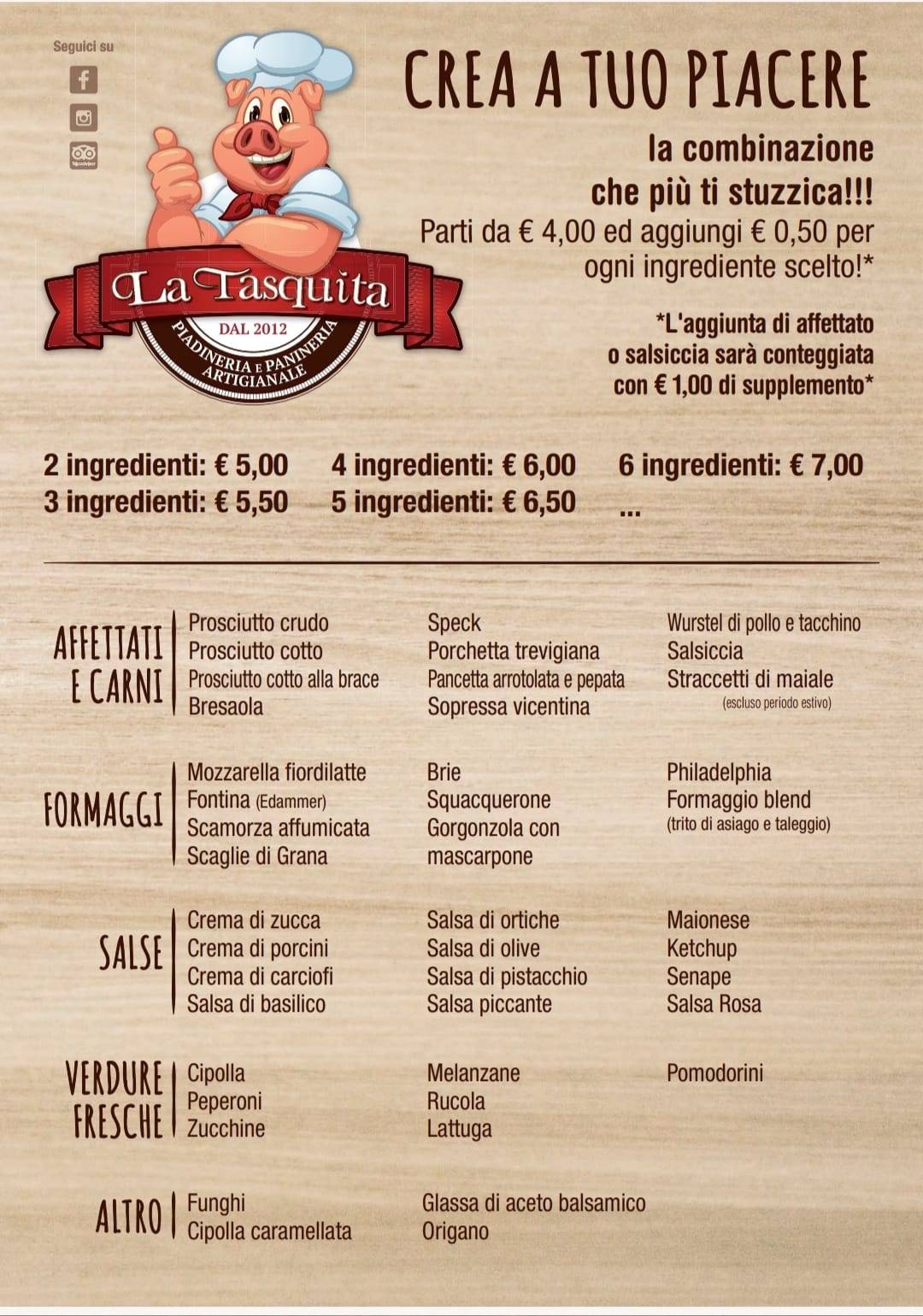 Menu di La Tasquita 