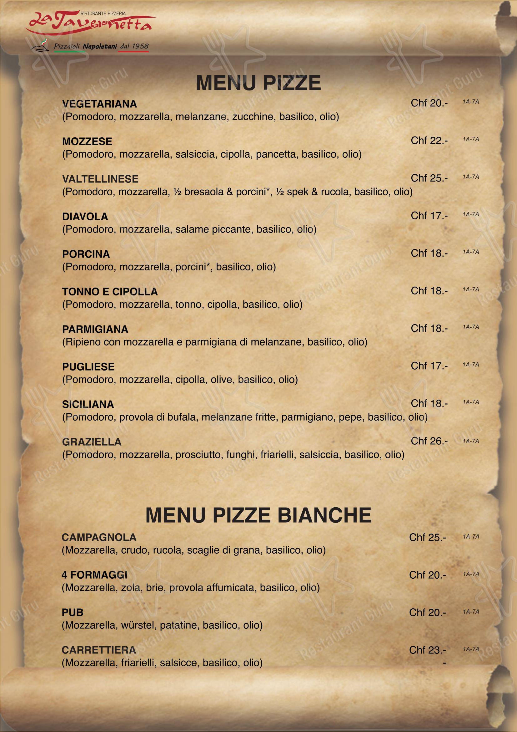 La Rocca (nuova gestione) in Agno - Menu