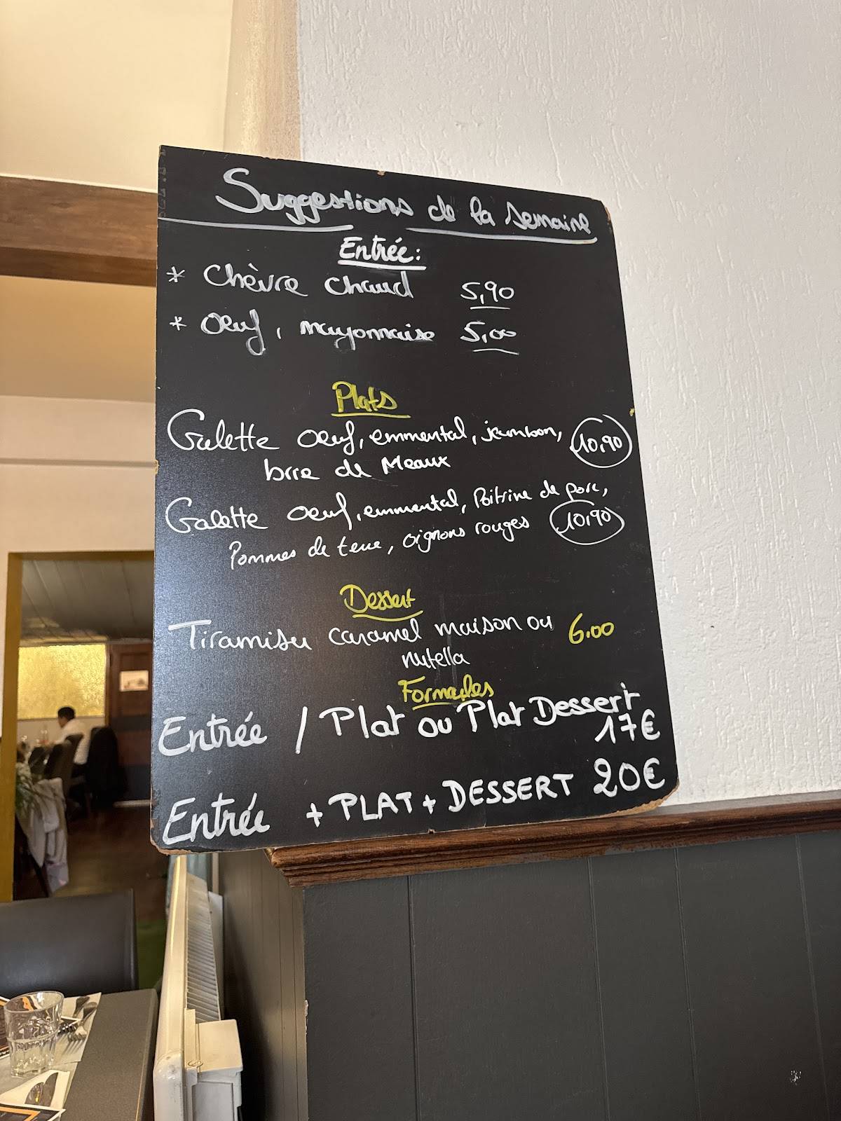 Menu de Crêperie - Bar La Bigouden