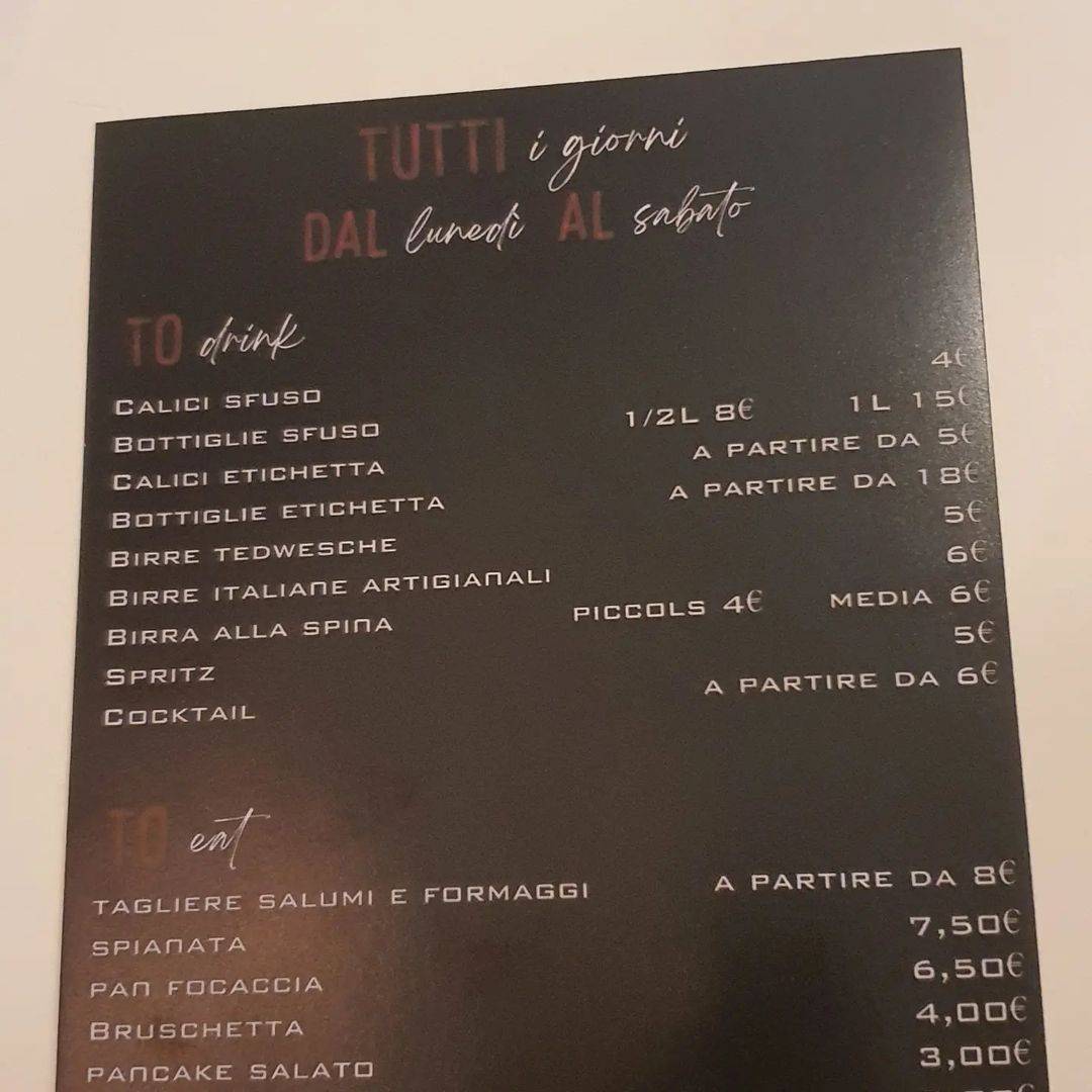 Menu di La taverna di Lambrate 