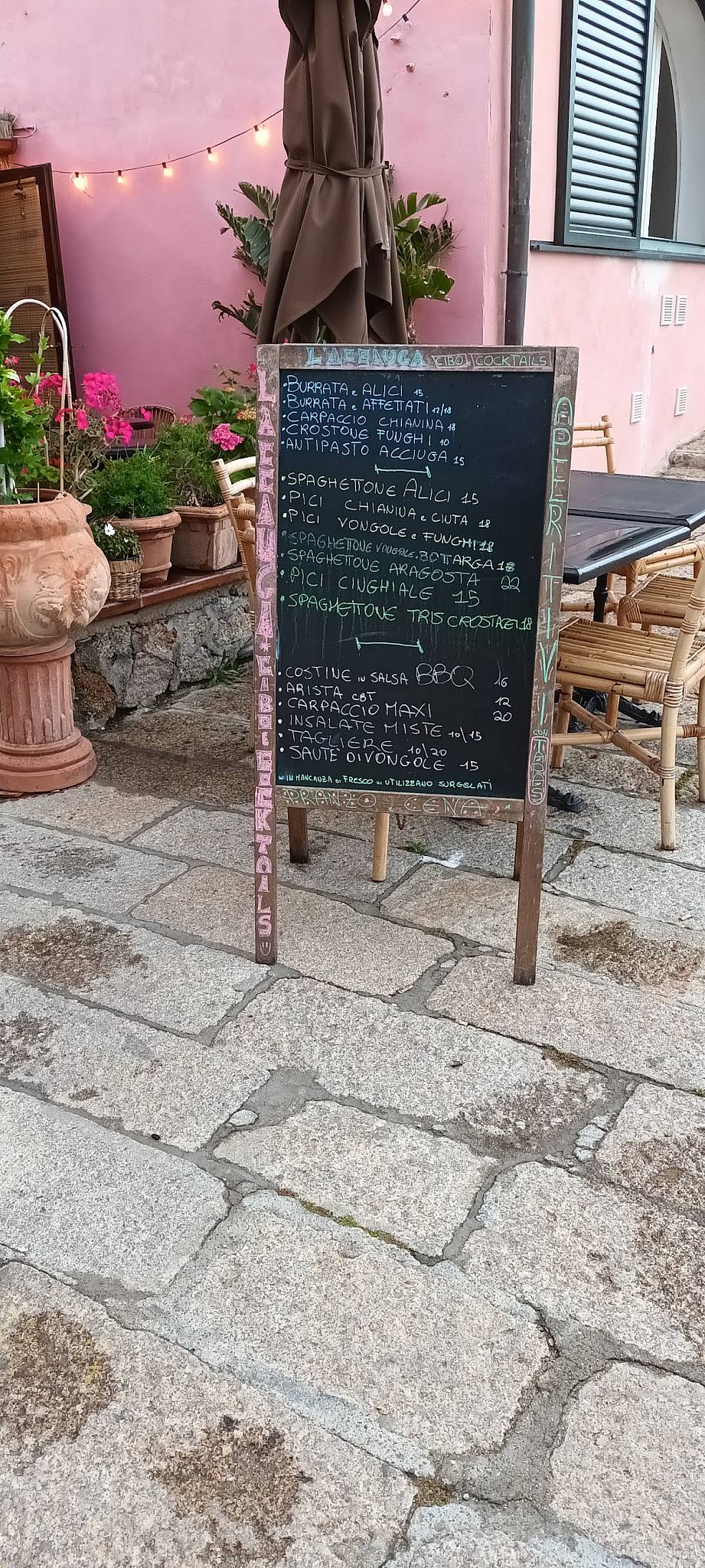 Menu di L'acciuga Catering and Home Cooking 