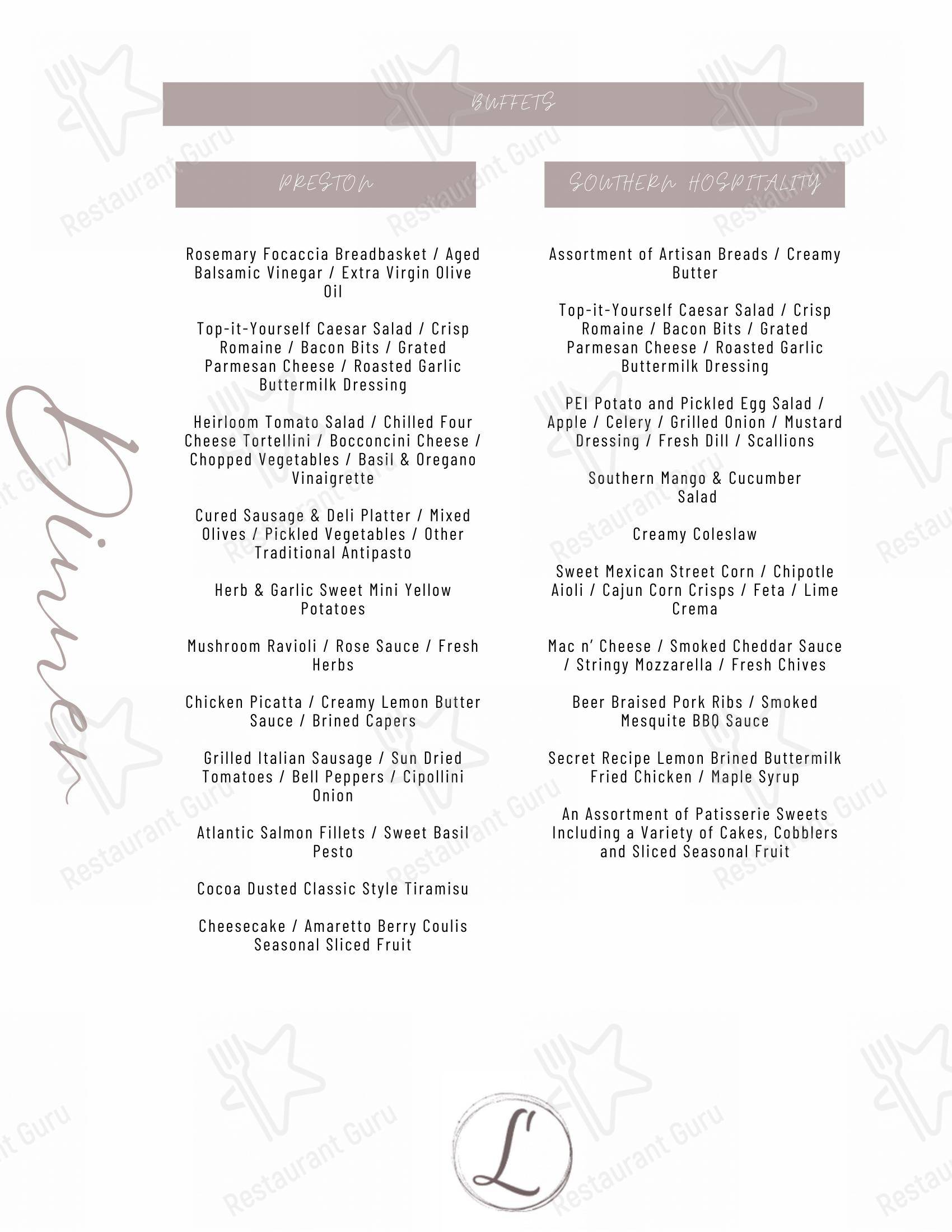 Menu pour Lago dans Ottawa