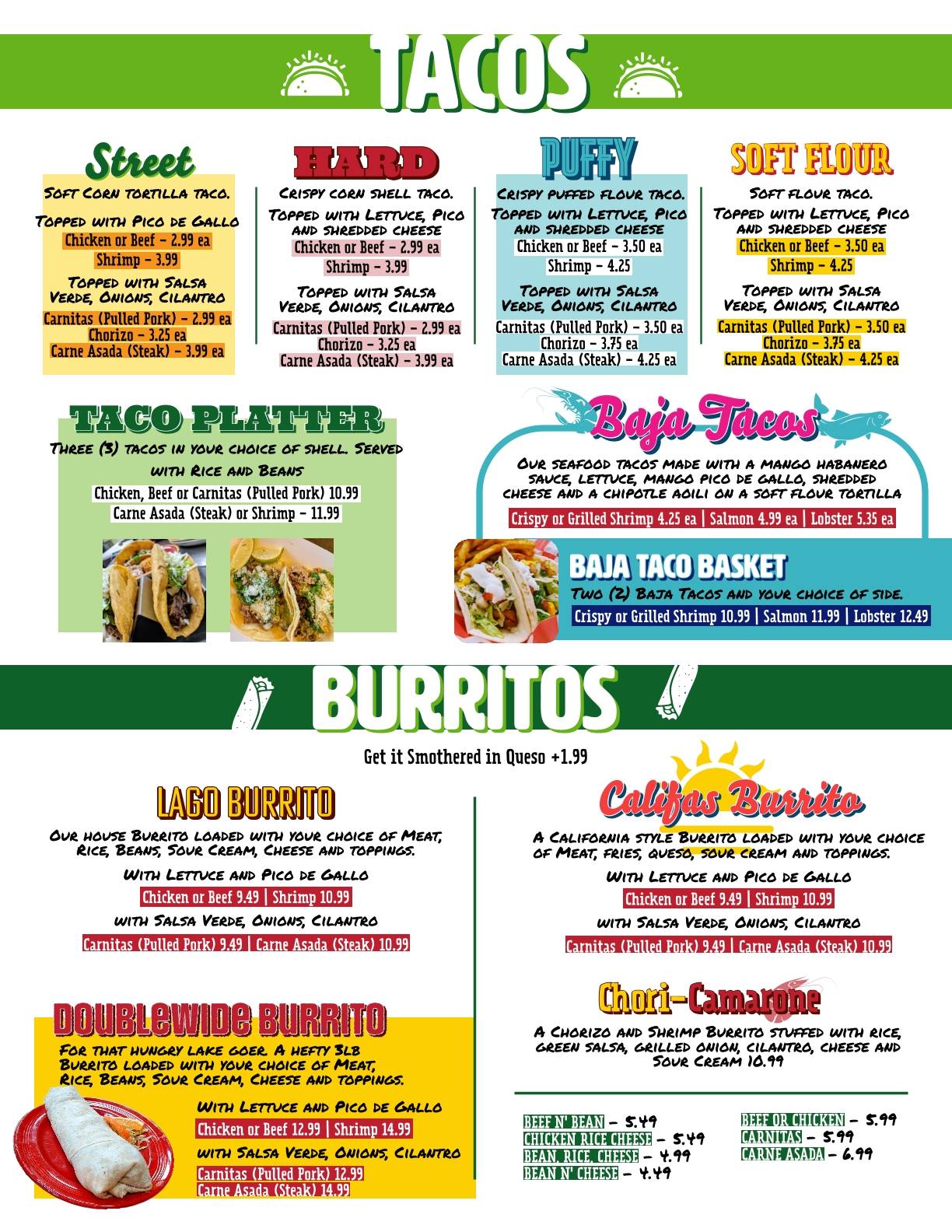 Menu at Lago Vista Grill restaurant, Ozawkie