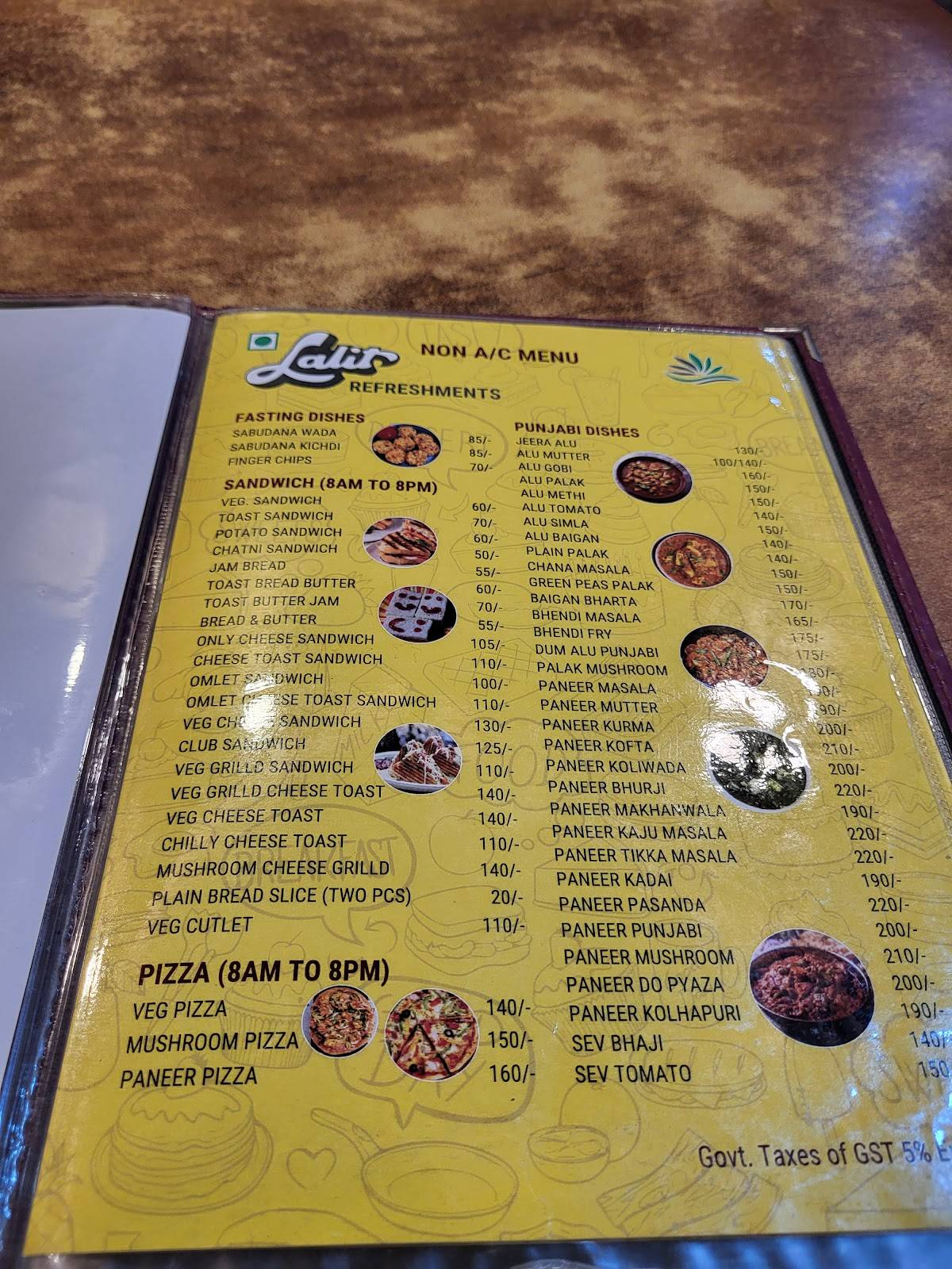 Lalit Refreshments Pure Veg menu