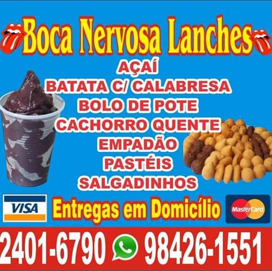 Lanches Boca Nervosa. cardápio