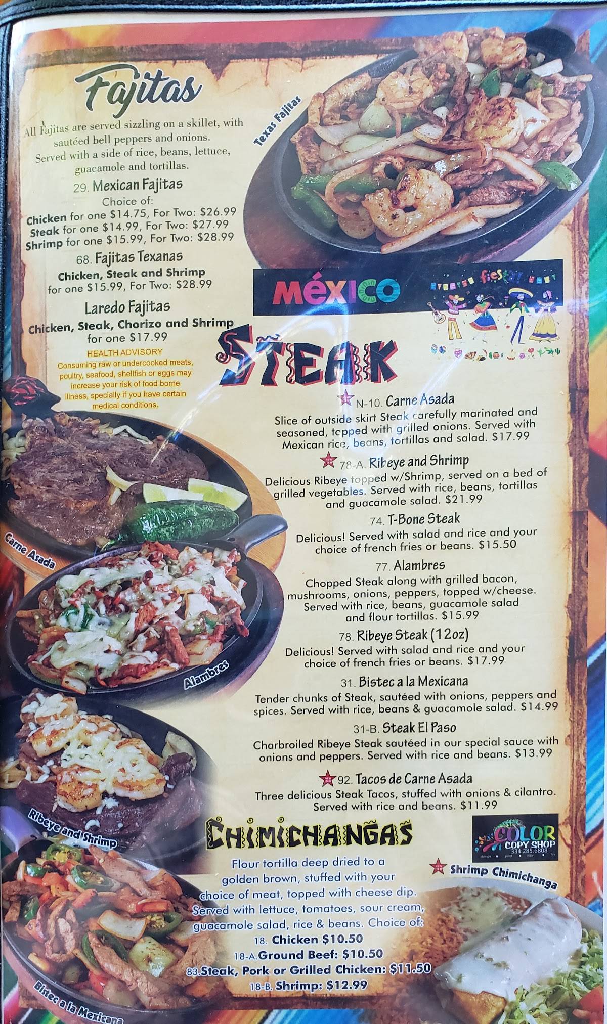 Menu at Laredo Grill restaurant, Quincy
