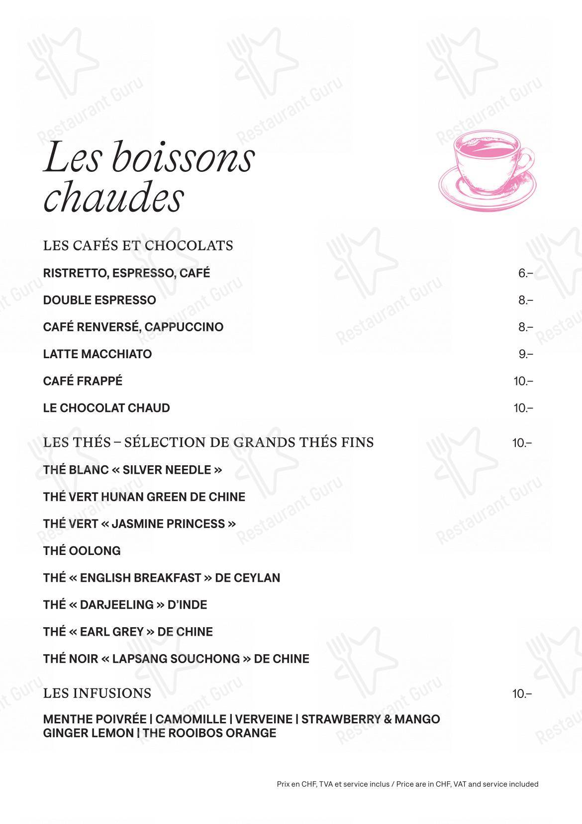 Menu bar per Lausanne Palace in Losanna