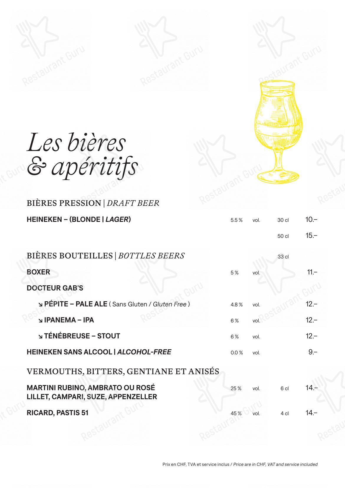 Menu per Lausanne Palace in Losanna