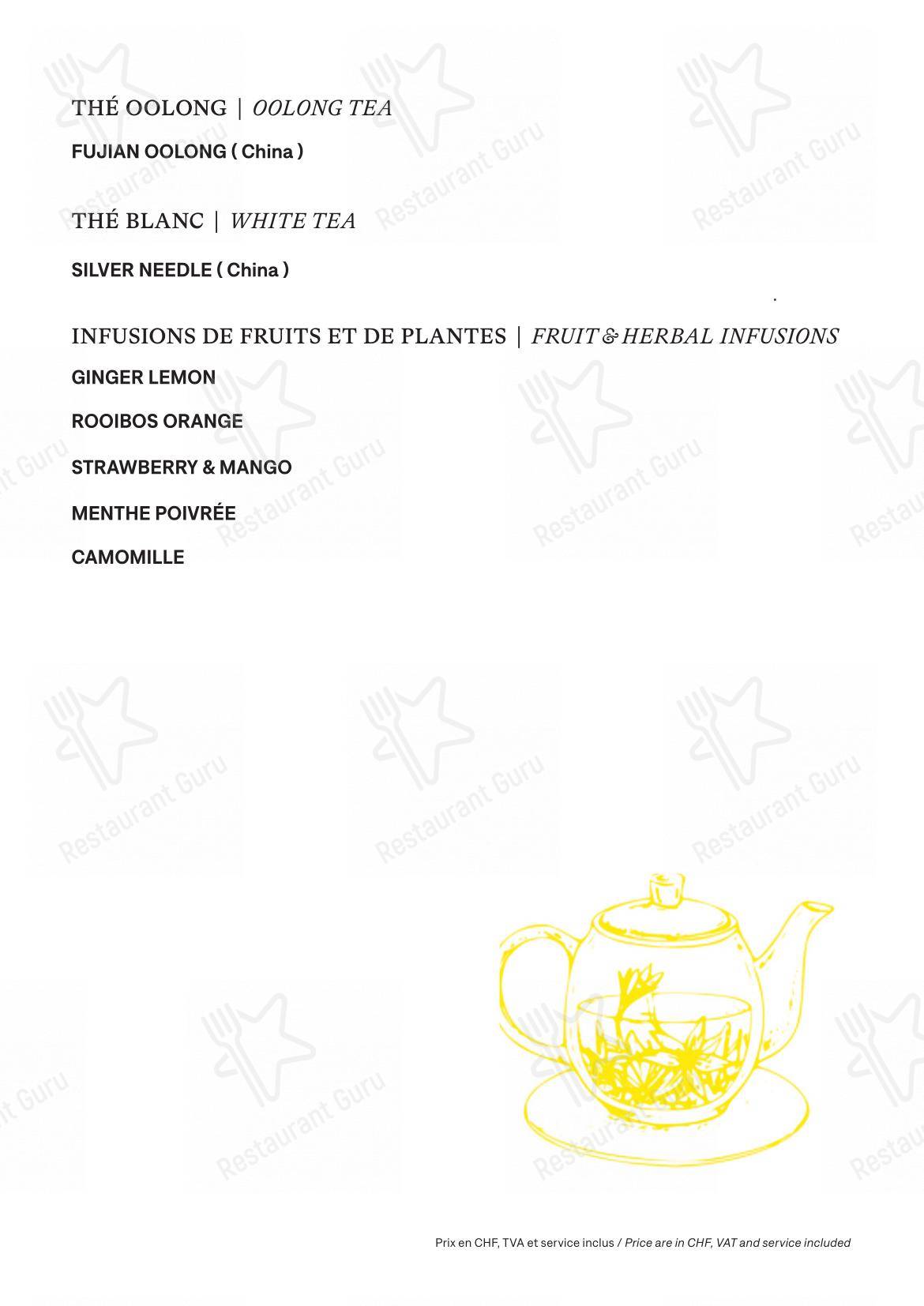 Menu per Lausanne Palace in Losanna