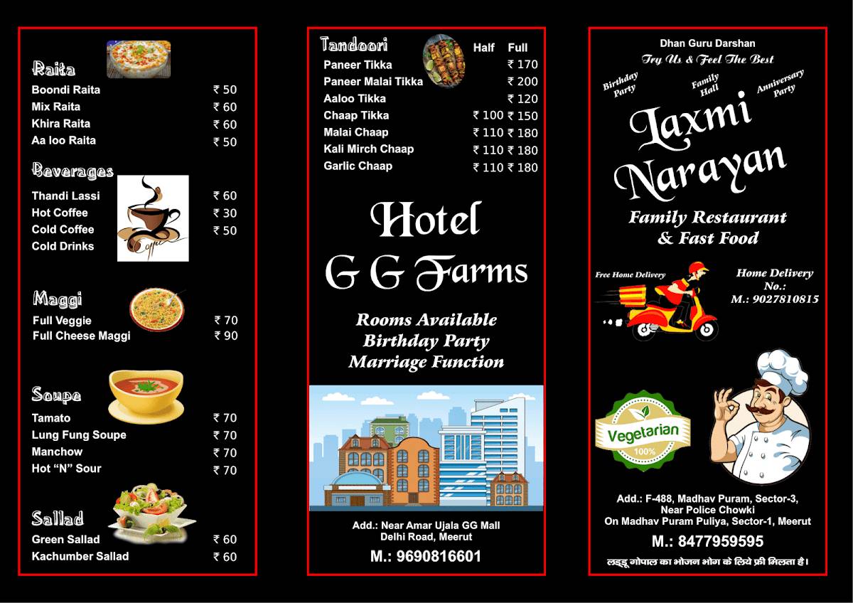 The Grand Laxmi Narayan Restaurant menu